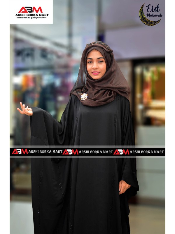 MC Stone Simple abaya in Black